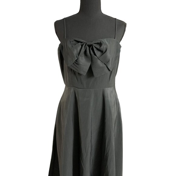 A New Day Womens Black Maxi Cocktail Dress w/ Bow Accent & Side Pockets Size 6 - Picture 7 of 13